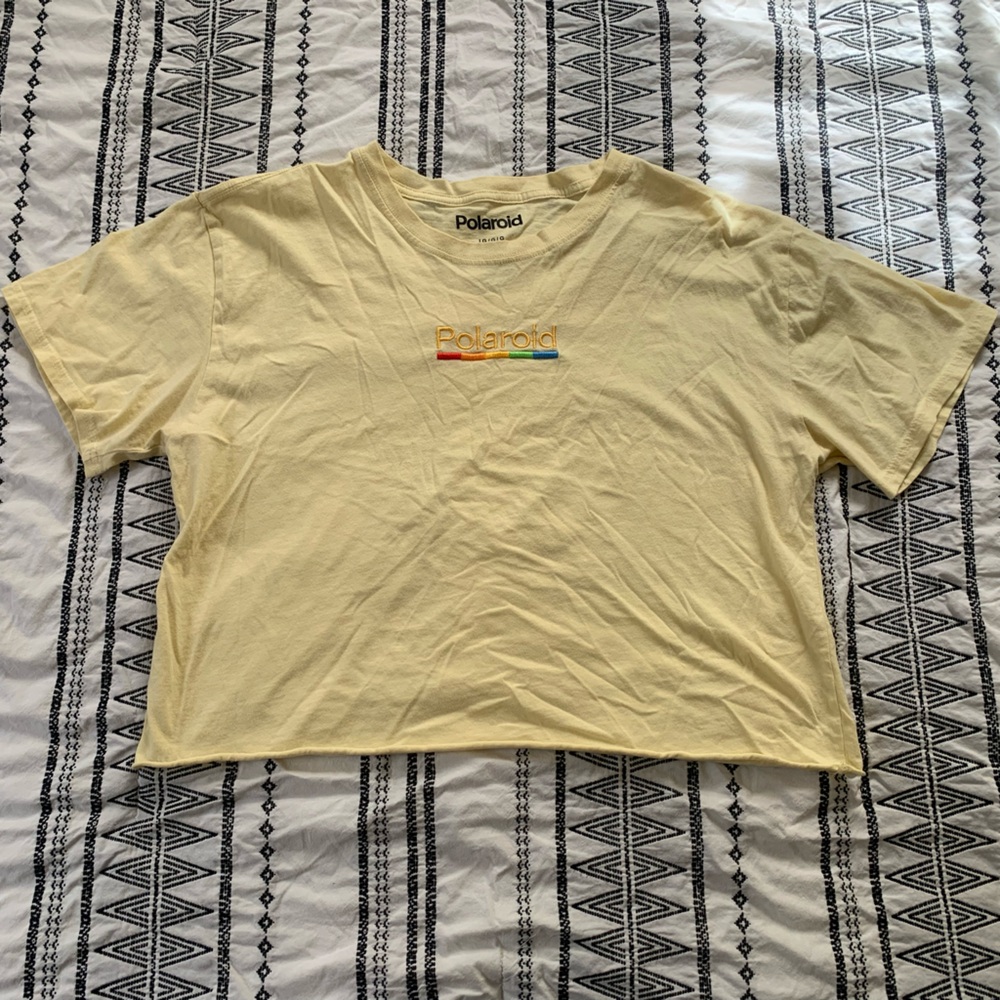 {3/$15} Polaroid Yellow Cropped T-Shirt